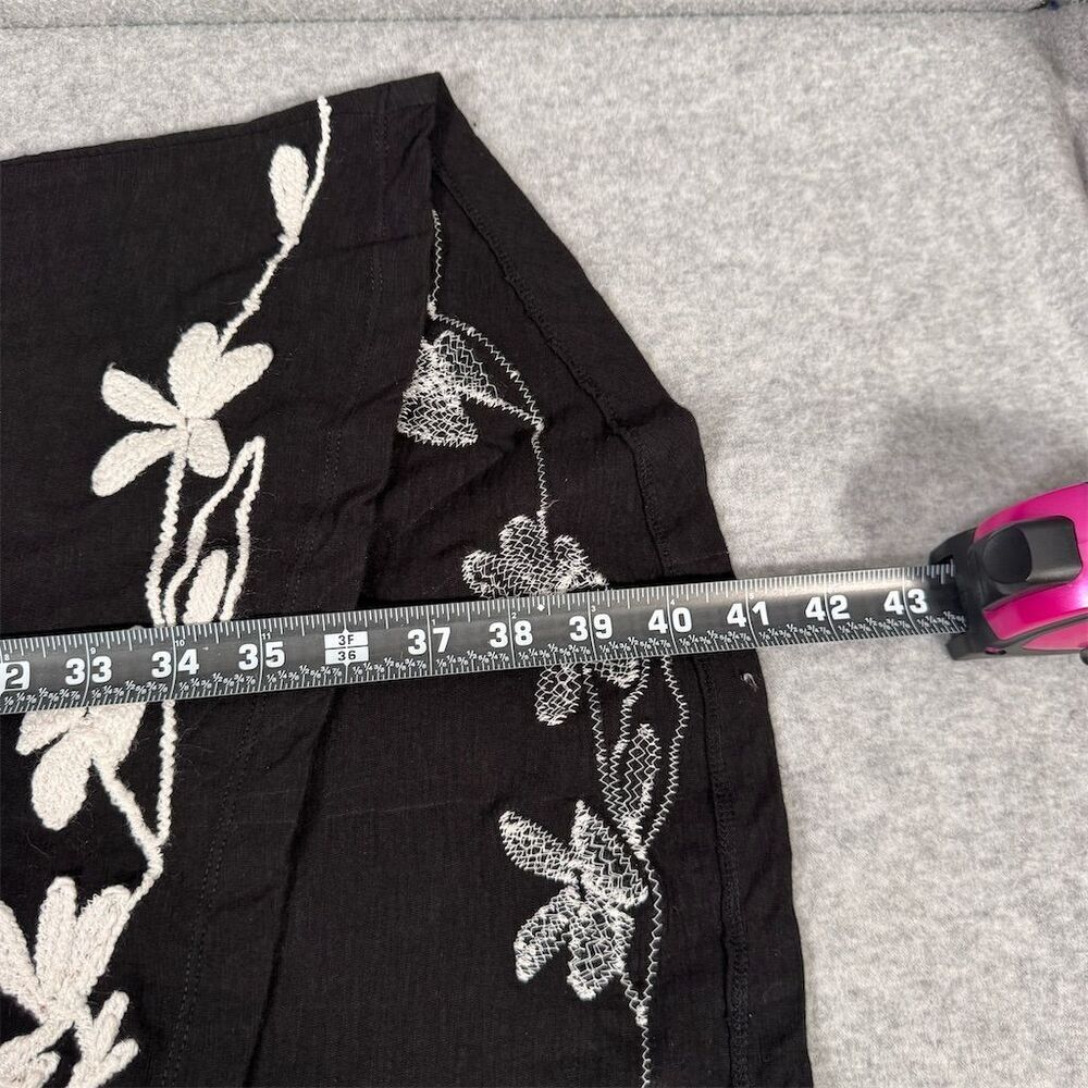 Natural Impressions Women's Size XL Black Embroidered Open Front Cotton Cardigan - Picture 8 of 10